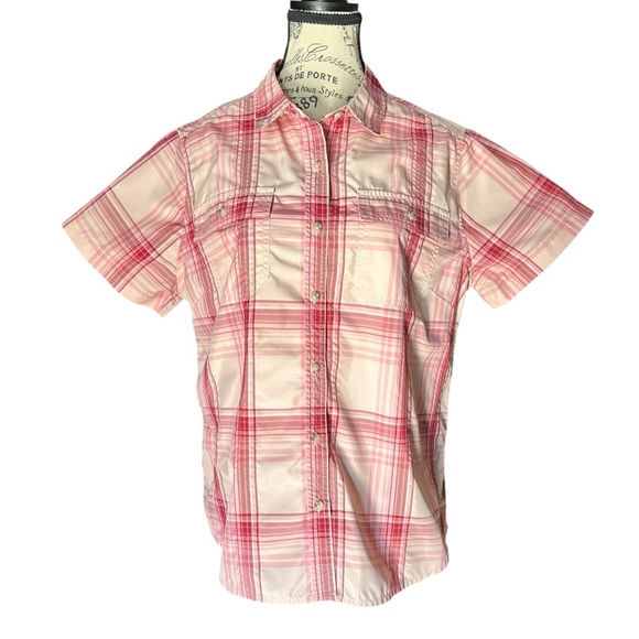 Eddie Bauer Pink Plaid Button Down Shirt - Picture 5 of 13